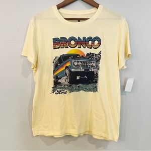 Junk Food Clothing Bronco Ford Graphic Band Tee Short Sleeve Butter Yellow